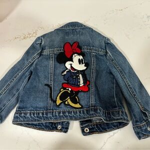 Disney x Gap Minnie Mouse Embroidered Blue Denim Jean Girls Jacket 2 Years NWOT